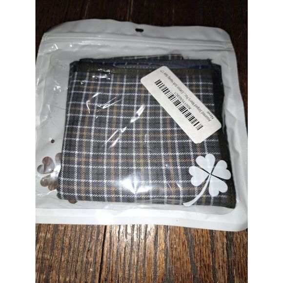 New 3 Pack Assorted Striped Check Mens Pocket Cotton Hankies Pocket Squares NWT - Picture 1 of 2
